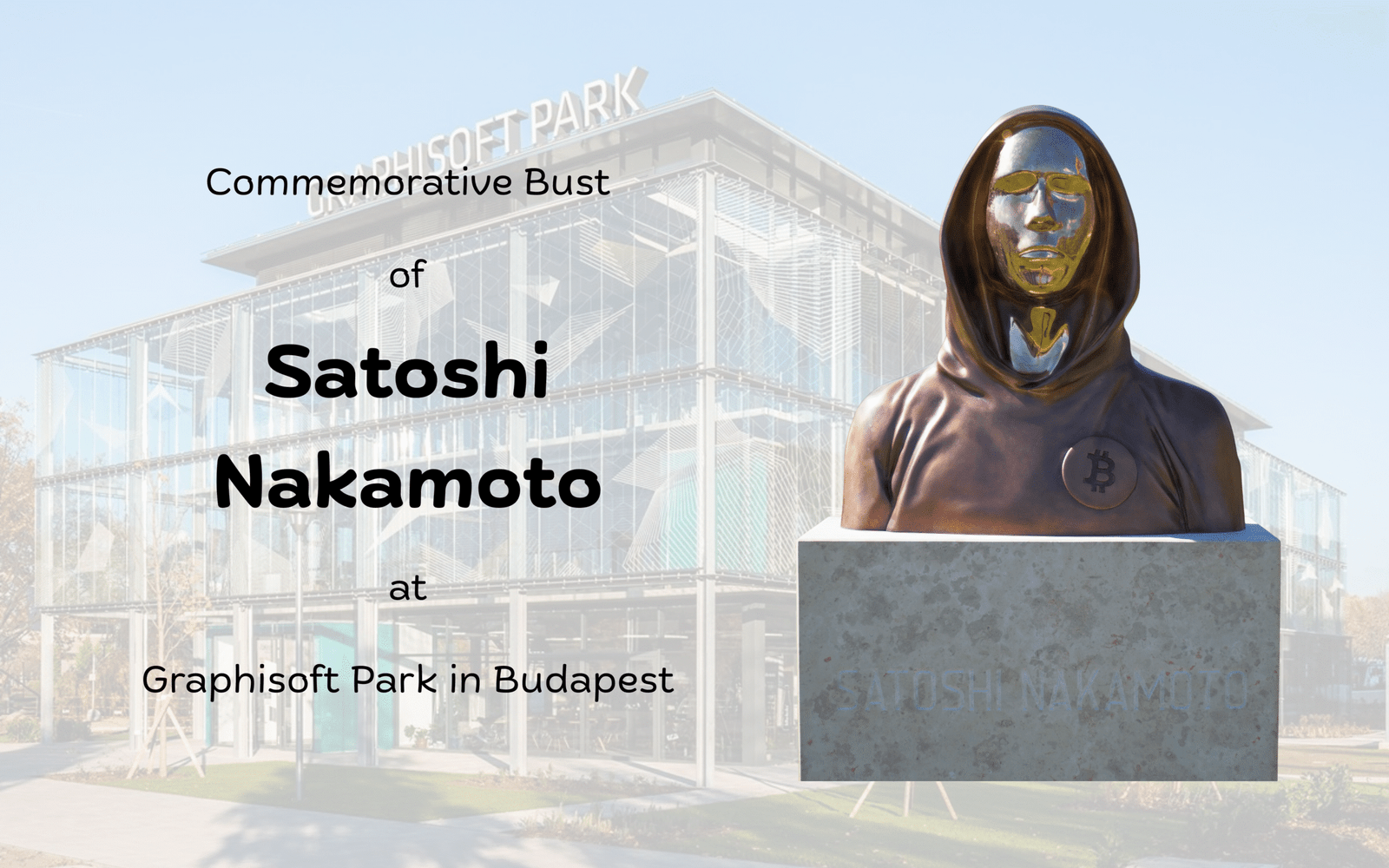 Satoshi Nakamoto Bust at Graphisoft Park in Budapest, Hungary